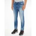 Tapered-fit-Jeans TOMMY JEANS "SLIM TAPERED AUSTIN", Herren, Gr. 30, Länge 30, blau (light blau), Obermaterial: 99% Baumwolle, 1% Elasthan, modisch, schmal, Jeans