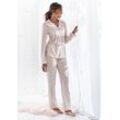 Pyjama S.OLIVER, Damen, Gr. 32/34, rosa (hellrosa, allover), Single Jersey, Obermaterial: 50% Baumwolle, 50% Viskose, gestreift, bedruckt, casual, klassisch lang, V-Ausschnitt, Homewear-Sets, im klassischen Streifen-design