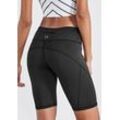 Radlerhose LASCANA ACTIVE "Basic Bottoms" Gr. 32/34, N-Gr, schwarz, Damen, Obermaterial: 85% Polyester, 15% Elasthan, unifarben, Hosen, mit kleiner Bundtasche hinten