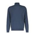 Rollkragenpullover LERROS "LERROS Rollkragen-Strickpullover" Gr. XXXL, blau (tiefblau melange), Herren, 100% Baumwolle, Pullover