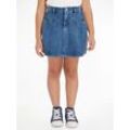 A-Linien-Rock TOMMY HILFIGER "DENIM FRONT YOKE DETAIL SKIRT" Gr. 7 (122), blau (ltweightdenim) Mädchen Röcke Kinder bis 16 Jahre