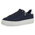 Plateausneaker TAMARIS Gr. 36, blau (navy, weiß) Damen Schuhe Freizeitschuh, Halbschuh, Schnürschuh in veganer Verarbeitung