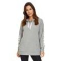 Sweatshirt BETTY BARCLAY "Betty Barclay Sweatpullover mit Kapuze" Gr. L, grau (grau, weiß) Damen Sweatshirts Druck