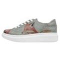 Plateausneaker DOGO "Damen Myra Run Little Fox Vegan Damen Sneaker / female" Gr. 37, Normalschaft, grün Damen Schuhe Vegan