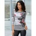 Langarmshirt INSPIRATIONEN "Shirt" Gr. 36, bunt (schwarz, rot, bedruckt) Damen Shirts