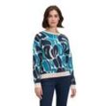 Strickpullover BETTY & CO "Betty Co mit Jacquard" Gr. 38, blau (dunkelblau, petrol) Damen Pullover Jacquard