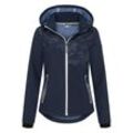 Softshelljacke LPO "MECATINA PEAK III WMN", Damen, Gr. 36 (S), blau (navy), 100% Polyester, sportlich, körpernah, Langarm gerader Abschluss mit Gummizug, Jacken, mit abnehmbarer Kapuze