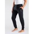 Sweathose BENCH. LOUNGEWEAR Gr. 44/46 (S), N-Gr, schwarz, Herren, Obermaterial: 60% Baumwolle, 40% Polyester, Hosen, Jogginghose mit Kordel, aus Baumwoll-Mix