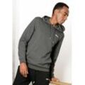 Hoodie BENCH. LOUNGEWEAR Gr. 44/46, grau (anthrazit, meliert), Herren, angeraute Sweatware, Obermaterial: 60% Baumwolle, 40% Polyester, Sweatshirts, Sweatshirt mit Kapuze und seitlichen Taschen, Baumwollmischung