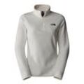 Fleeceshirt THE NORTH FACE "101 GLACIER FLEECE 1/4 ZIP - EU", Damen, Gr. M, weiß (weiß dune, n), Fleece, Obermaterial: 100% Polyester, sportlich, hoch geschlossener Ausschnitt, Langarm eingesetzt eingefasste Kante, Shirts