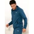 Hoodie BENCH. LOUNGEWEAR Gr. 44/46, blau (petrol), Herren, angeraute Sweatware, Obermaterial: 60% Baumwolle, 40% Polyester, Sweatshirts, Sweatshirt mit Kapuze und seitlichen Taschen, Baumwollmischung