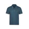 Poloshirt TRIGEMA "TRIGEMA Poloshirt aus Single-Jersey", Herren, Gr. L, blau (jeans, melange), 100% Baumwolle, Basic, Kurzarm, Shirts