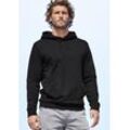 Hoodie JOHN DEVIN Gr. S (44/46), schwarz, Herren, angeraute Sweatware, Obermaterial: 60% Baumwolle, 40% Polyester, unifarben, Sweatshirts, Langarm, Sweatshirt mit Rundhals und Kapuze, Baumwollmischung