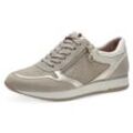 Plateausneaker TAMARIS Gr. 35, silberfarben (beige kombiniert) Damen Schuhe Schnürschuh Modernsneaker Sneaker low Freizeitschuh, Halbschuh, mit dezenten Metallic-Details