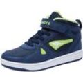 Sneaker KANGAROOS "Kalley II EV" Gr. 28, blau (navy, lime) Schuhe mit Klettverschluss, gefüttert