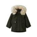 Parka NAME IT "NMMMILLO PARKA JACKET LONG FO NOOS" Gr. 104, grün (rosin), Jungen, Web, Obermaterial: 100% Polyester, unifarben, Jacken