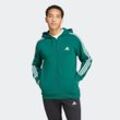 Kapuzensweatjacke ADIDAS SPORTSWEAR "ESSENTIALS 3STREIFEN KAPUZENJACKE" Gr. L, grün (collegiate green, white) Herren Sweatjacken