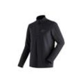 Fleecepullover MAIER SPORTS "Dennis" Gr. 48, schwarz, Herren, 100% Polyester, Sweatshirts, Herren Fleece, funktioneller Midlayer, Half-Zip, Regular Fit