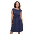 Sommerkleid BETTY & CO "Betty & Co Sommerkleid ohne Arm", Damen, Gr. 36, Normalgrößen, blau (navy blau), Obermaterial: 62% Baumwolle, 32% Polyamid, 6% Elasthan., feminin, tailliert kurz, U-Boot-Ausschnitt, ohne Ärmel, Kleider, Form