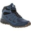 Wanderschuh JACK WOLFSKIN "WOODLAND 2 TEXAPORE MID M" Gr. 40, blau, Textil, Synthetik, Schuhe, wasserdicht