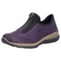 Slip-On Sneaker RIEKER Gr. 39, lila (aubergine, schwarz) Damen Schuhe Schlupfschuh, Freizeitschuh, Halbschuh mit MemoSoft-Ausstattung