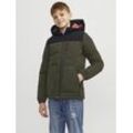 Steppjacke JACK & JONES JUNIOR "JJEOTTO PUFFER JACKET SN JNR" Gr. 128, grün (rosin) Jungen Jacken