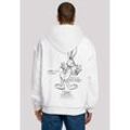 Kapuzenpullover F4NT4STIC "Looney Tunes Bugs Bunny White Belly" Gr. L, weiß Herren Pullover Print