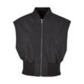 Steppweste URBAN CLASSICS "Urban Classics Damen Ladies Recycled Short Bomber Vest", Damen, Gr. S, schwarz, 100% Polyester, Rundhals, Westen