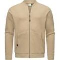 Sweatjacke RAGWEAR "Cruider" Gr. L (52), beige (sand), Herren, Strick, Material: 50% Baumwolle, 50% Polyester, Sweatjacken, lässige Herren Strickjacke mit Bündchen