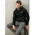 Hoodie BENCH. LOUNGEWEAR Gr. 44/46, schwarz, Herren, angeraute Sweatware, Obermaterial: 60% Baumwolle, 40% Polyester, Sweatshirts, Sweatshirt mit Kapuze und seitlichen Taschen, Baumwollmischung