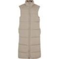 Steppweste URBAN CLASSICS "Urban Classics Damen Ladies Long Puffer Vest" Gr. L, beige (wetsand), Damen, 100% Polyester, Westen