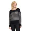 Strickpullover BETTY BARCLAY "Betty Barclay Basic-Strickpullover mit Streifen" Gr. 36, schwarz-weiß (patch black, cream) Damen Pullover Ringel