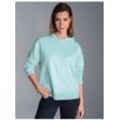 Sweatshirt TRIGEMA "TRIGEMA Dünner Oversize-Hoodie" Gr. L, blau (gletscher) Damen Sweatshirts