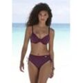 Bügel-Bikini-Top LASCANA "Italy", Damen, Gr. 36, Cup B, rot (bordeaux), Microfaser, Polyamid, unifarben, Bikini-Oberteile, seitlich zu raffen