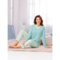 Schlafanzug WÄSCHEPUR, Damen, Gr. 36/38, grün (mint), 100% Baumwolle, Homewear-Sets