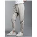 Jerseyhose TRIGEMA "TRIGEMA Jogginghose mit Bündchen", Herren, Gr. S, US-Größen, grau (grau, melange), 70% Baumwolle, 30% Polyester, casual, Hosen