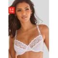 Bügel-BH VIVANCE, Damen, Gr. 100, Cup D, weiß, Spitze, Microtouch, Obermaterial: 87% Polyamid, 13% Elasthan, feminin, BHs, aus floraler Spitze mit feiner Schnürung aus Satin Bändern, Dessous