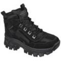 Schnürboots SKECHERS "HI-RYZE-GAWKERS", Damen, Gr. 35, schwarz, Leder, unifarben, casual, Schuhe, Trekking Stiefel, Winterstiefel mit robuster Profillaufsohle