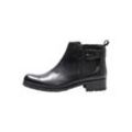 Stiefelette SHEEGO "Große Größen" Gr. 37, schwarz, Damen, Obermaterial: 100% Leder, Schuhe Chelseaboots Ankleboots, mit Band und Schnalle am Schaft