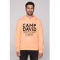 Kapuzensweatshirt CAMP DAVID Gr. M, orange, Herren, Material: 50% Baumwolle, 50% Polyester, bedruckt, Sweatshirts, mit Baumwolle