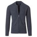 Strickjacke CASAMODA "CASAMODA Strickjacke uni", Herren, Gr. L, blau, 100% Baumwolle, Strickjacken