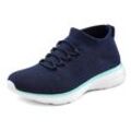 Sneaker LASCANA, Damen, Gr. 36, blau (marine), Obermaterial: 100% Textilmaterial. Futter: 100% Textilmaterial. Decksohle: 100% Textilmaterial. Laufsohle: 100% Synthetik, unifarben, sportlich, Schuhe, Slipper, Halbschuh, ultraleicht und bequem zum Reinschlüpfen VEGAN