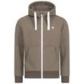 Kapuzensweatshirt DEPROC ACTIVE "FinnCMYK II MEN", Herren, Gr. L (52), braun, 50% Baumwolle; 50% Polyester, casual, bequem, Langarm angesetztes Bündchen, Sweatshirts, weiche Fleecejacke mit Kängurutasche