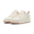 Sneaker PUMA "Rebound v6 Low Coquette Sneakers Damen", Gr. 35.5, bunt (alpine snow deeva peach weiß pink), Obermaterial: Textil, Synthetik, Kuhleder; Futter: Textil; Laufsohle: Gummi, Schuhe