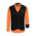 Langarmhemd RUSTY NEAL, Herren, Gr. 4XL, EURO-Größen, orange, 60% Baumwolle, 37% Polyester, 3% Elasthan, mehrfarbig, casual, Langarm, Hemden, inklusive Langarmhemd und Weste