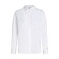 Hemdbluse TOMMY HILFIGER "ESS POPLIN REGULAR SHIRT" Gr. 32, weiß (th optic white) Damen Blusen mit Popeline, gesticktem Tommy Hilfiger Logo