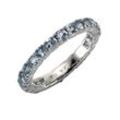 Fingerring ZEEME "Silber 925 rhodiniert mit 24x Blautopas (beh.)" Gr. 52, weiß (weiß, blau), Fingerringe, Damen, 052 (16,6), Silber 925 (Sterlingsilber)