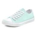 Sneaker LASCANA Gr. 36, blau (mint) Damen Schuhe Skaterschuh Canvassneaker Sneaker low Schnürhalbschuh, Freizeitschuh aus Textil