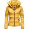 Steppjacke MARIKOO "Löwenbaby" Gr. S (36), gelb (sonnengelb), Damen, Oberstoff: 100% Nylon, Futter: 100% Polyester, Wattierung: 100% Polyester, Ärmelfutter: 100% Polyester, Jacken, stylische Übergangsjacke mit abnehmbarer Kapuze