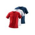 T-Shirt H.I.S Gr. 4/S, bunt (weiß, rot, marine) Herren Shirts aus Baumwolle perfekt als Unterziehshirt